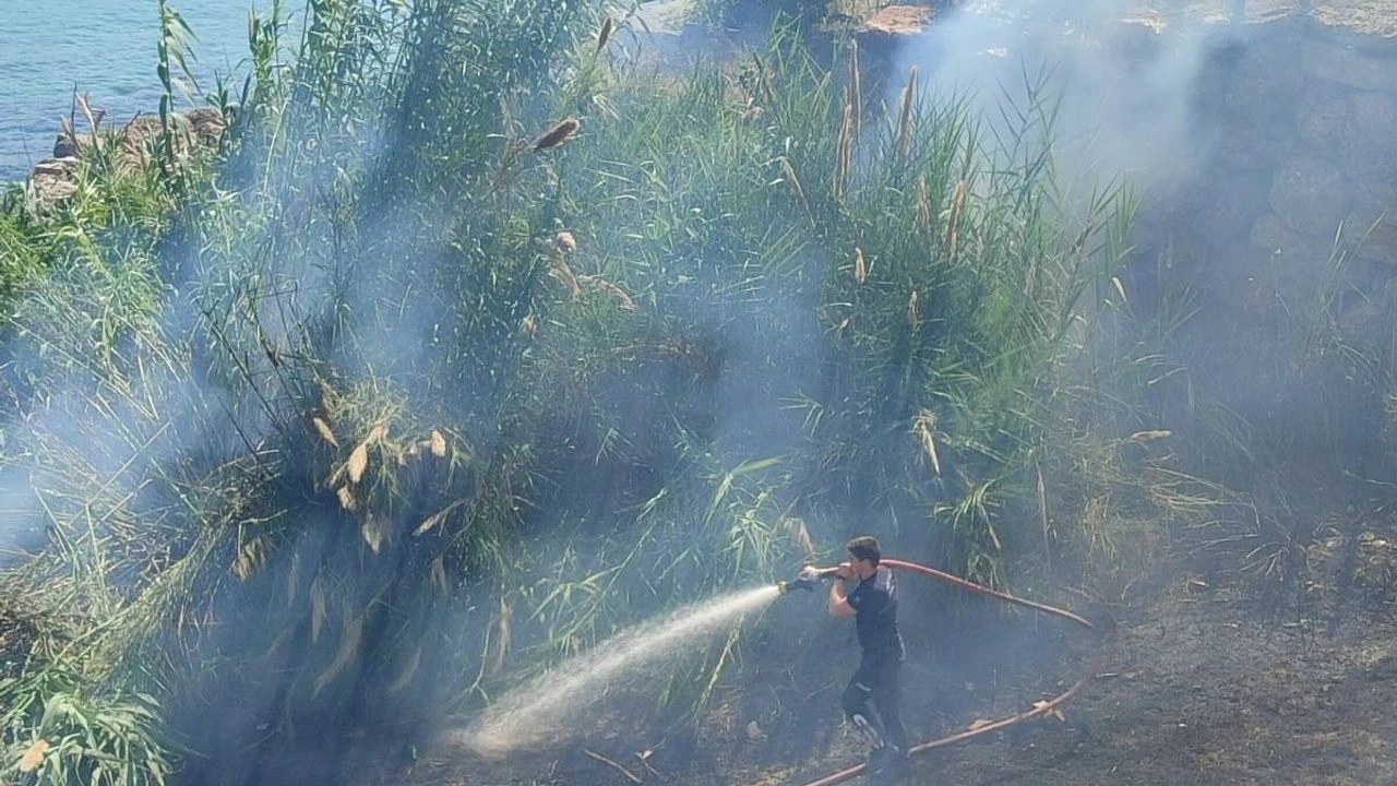 Alanya Okurcalar’da Çalılık Alanda Yangın: 1 Dönüm Arazi Zarar Gördü