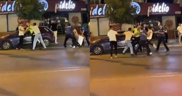 İzmir’in Göbeğinde Trafik Polisine Tekme Tokat Saldırı!